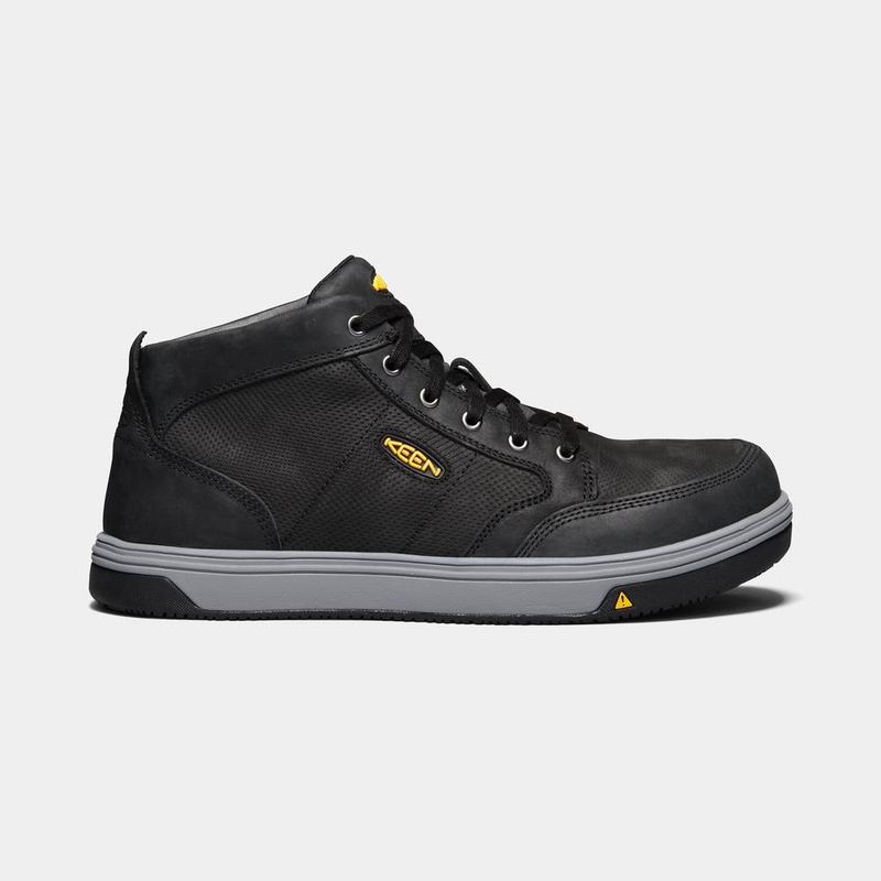 Botas De Trabajo Keen Redding Mid Aluminum Toe Para Hombre Negros - Botas Keen Mexico (920413-MFB)